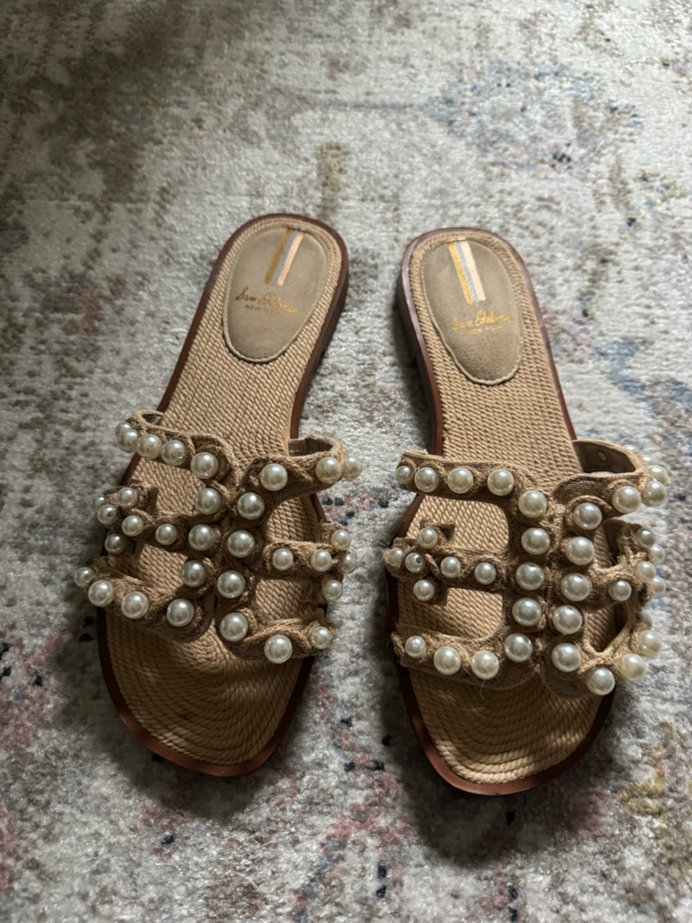 Sam Edelman Pearl-Embellished Slide Sandals
